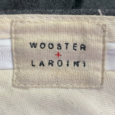 WOOSTER + LARDINI Size 34 Charcoal Grey Wool Pleated Tapered Dress Pants