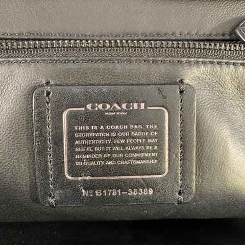 COACH Black B1781-38389 Suede Leather Handbag & Leather Goods