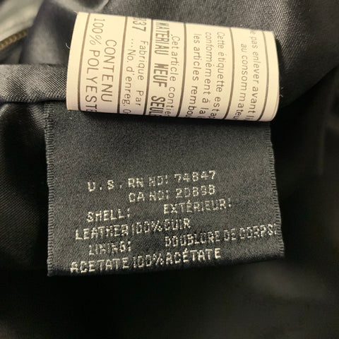 ANDREW MARC Size L Black Leather Pointed Collar Vest