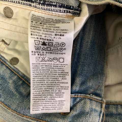 LEVI'S Size 32 Blue Sashiko Cotton Denim Jeans