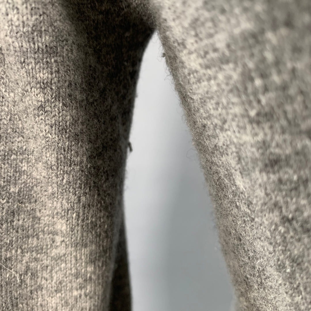 HARTFORD Size L Grey Heather Wool Cashmere Hoodie Cardigan