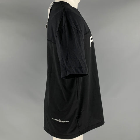 FRAME Size M Black Polyester Blend Crew Neck T-shirt