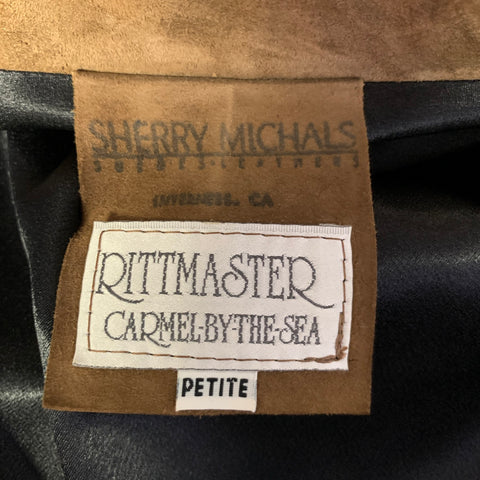 RITTMASTER Size XS Brown Suede Open Front Jacket