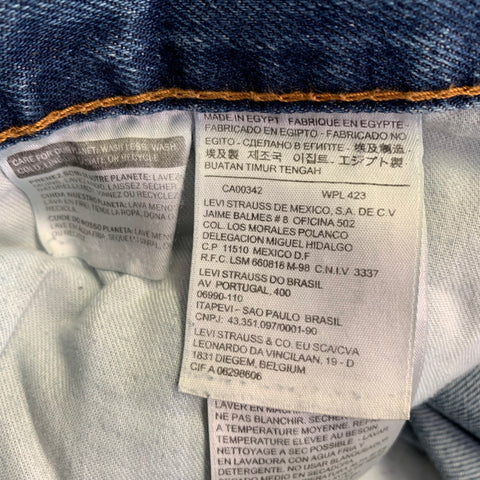 LEVI STRAUSS Size 32 Blue Distressed Cotton Straight Five Pockets Jeans