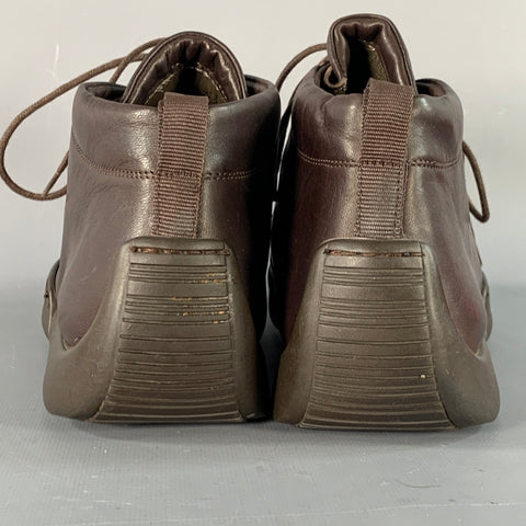 PS by PAUL SMITH Size 10 Brown Leather Lace-Up Moccasin Ankle Boots