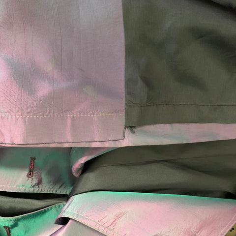 CHRISTIAN DIOR Size 6 Purple Teal Iridescent Trench Trench Coat