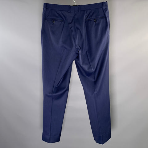 RIVIERA by JACK VICTOR Size 36 Blue Wool Flat Front Dress Pants
