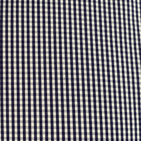 DOLCE & GABBANA Size M Navy White Gingham Cotton Blend Long Sleeve Shirt