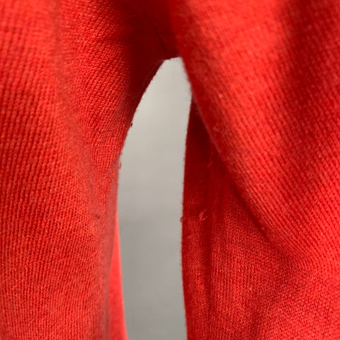 MASSIMO DUTTI Size L Red Cotton Silk Cashmere V-Neck Pullover