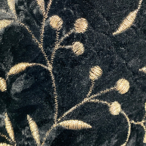 FAVOURBROOK Size M Black Copper Embroidery Rayon Cotton Vest