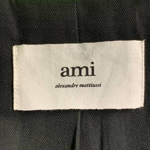 AMI by ALEXANDRE MATTIUSSI Size 36 Neon Green Wool Blend Twill Notch Lapel Suit