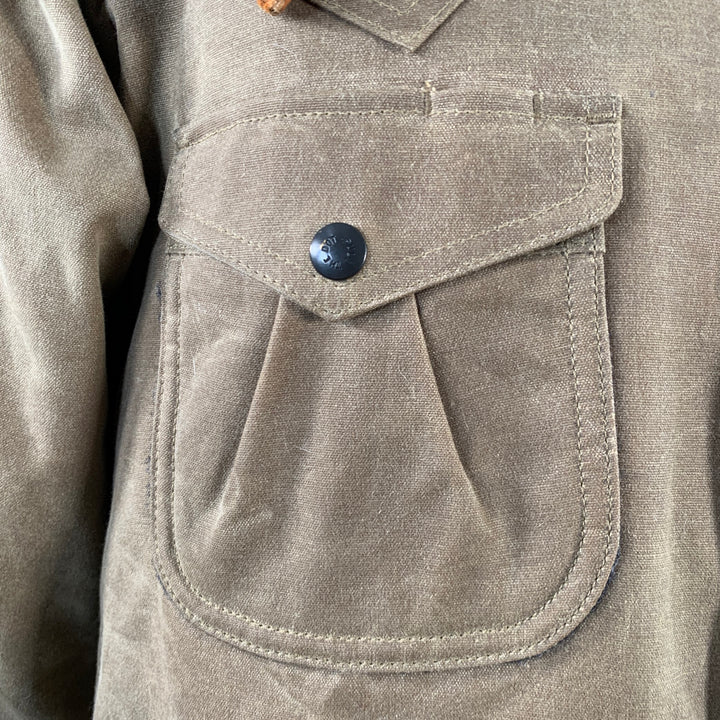 MONITALY Size XL Mountain Parka Tan Taupe Coated Canvas Utility Coat