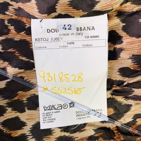 DOLCE & GABBANA Size 6 Khaki Cotton Twill Fitted Button Up Jacket Blazer