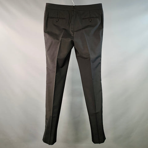 ALEXANDER MCQUEEN Size 36 Black Wool Silk Flat Front Dress Pants