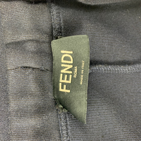 FENDI Taille 36 Pantalon de survêtement en coton mélangé à rayures bleu marine