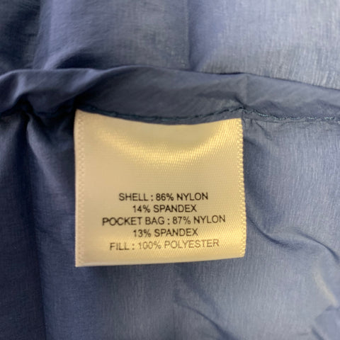 PETER MILLAR Taille L Gilet matelassé bleu en mélange de nylon avec double fermeture éclair