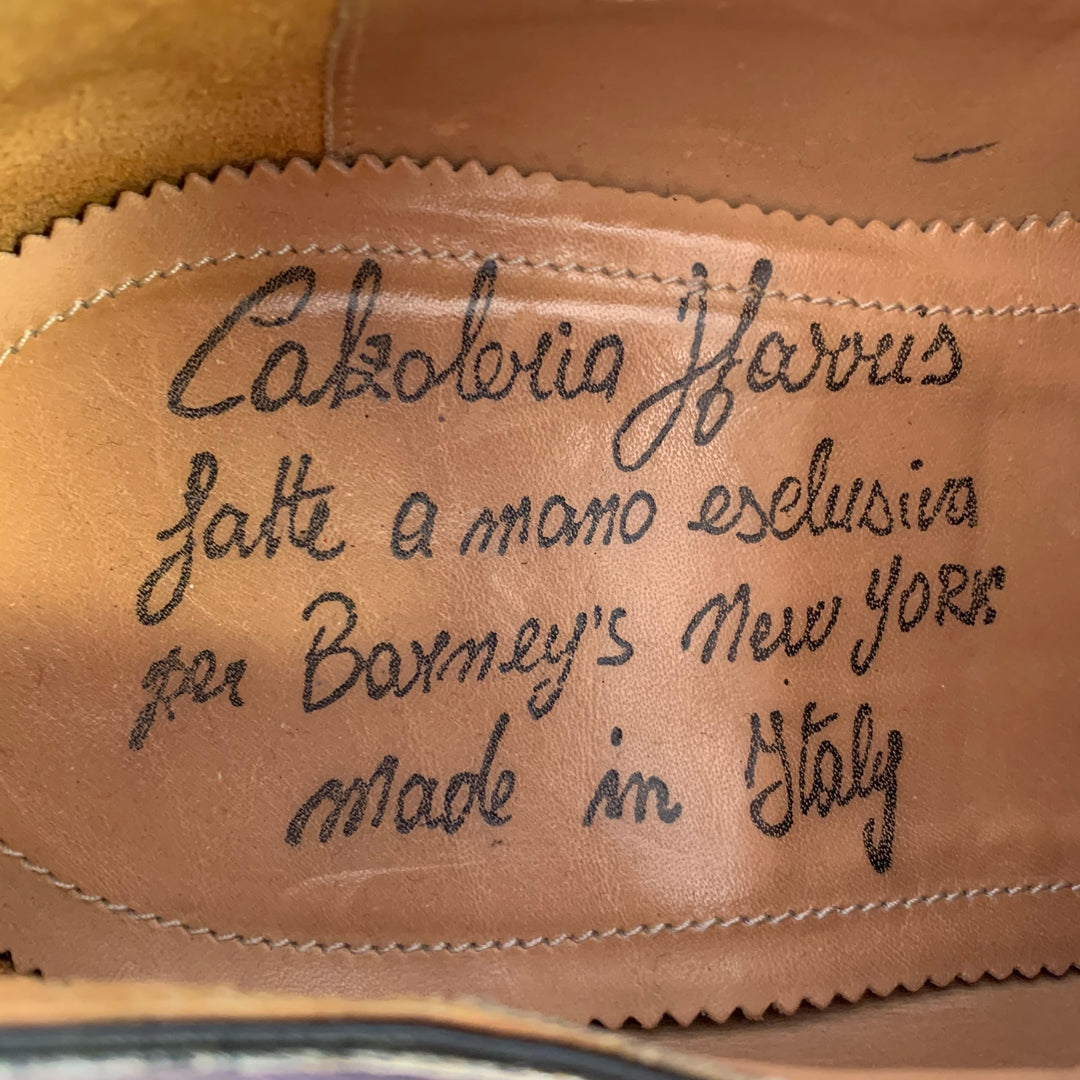 CALZOLERIA HARRIS Size 12 Brown Antique Leather Monk Strap Loafers