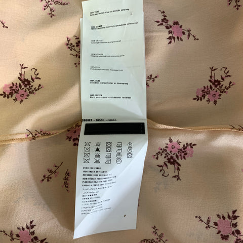 MIU MIU Size 2 Peach Pink Silk Floral Dagger Shirt