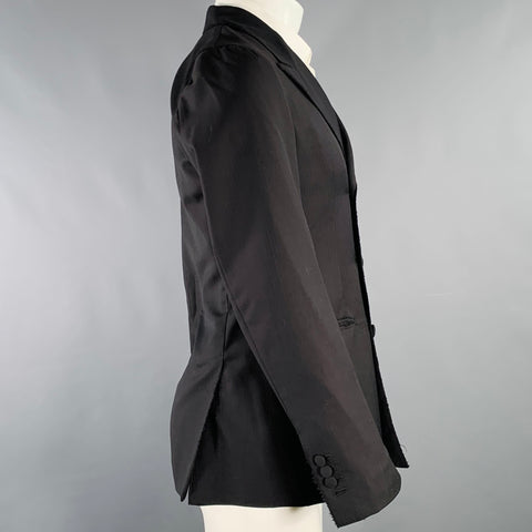 DOLCE & GABBANA Size 38 Black Wool Peak Lapel Sport Coat