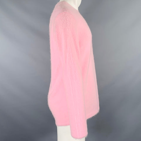 COMME des GARCONS HOMME PLUS 2022 Size M Pink Wool Mohair Crew Neck Sweater