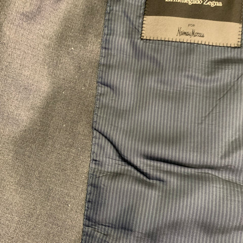 ERMENEGILDO ZEGNA Size 44 Grey Wool Single Breasted Notch Lapel Sport Coat