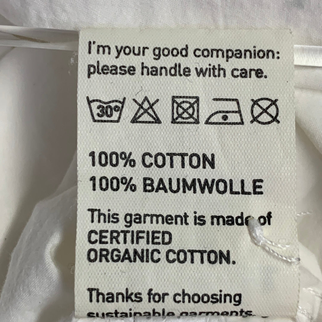 MERZ B. SCHWANEN Size XL White Cotton One Pocket Relaxed Fit Long Sleeve Shirt