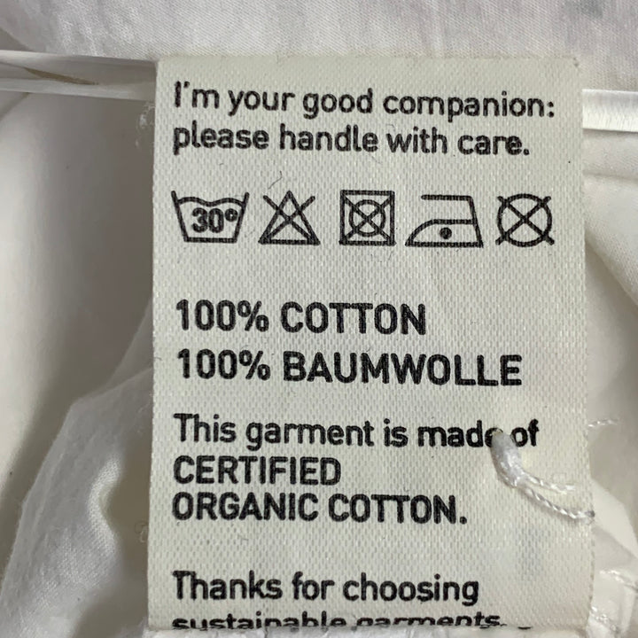 MERZ B. SCHWANEN Size XL White Cotton One Pocket Relaxed Fit Long Sleeve Shirt