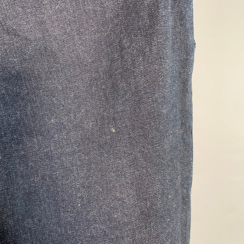 Pantalon décontracté plissé en sergé de coton mélangé indigo, taille XL, BEAMS
