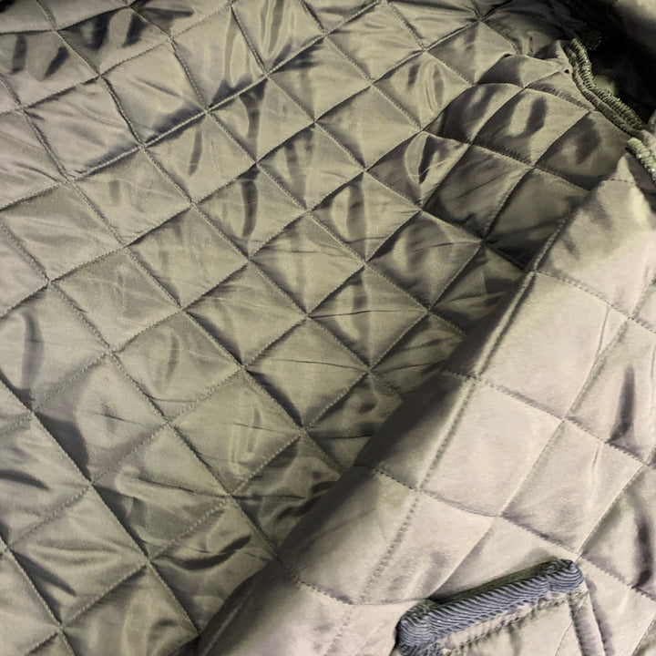 MACKINTOSH Size M Navy Green Window Pane Wool Quilted Button Up Jacket