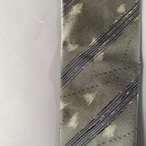 ISSEY MIYAKE Gray Navy Jacquard Silk Tie