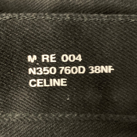 CELINE Size 33 Black Cotton Straight Leg Jeans