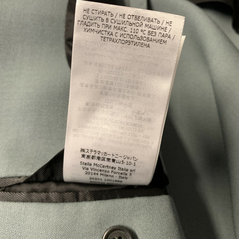 STELLA McCARTNEY Green Grey Viscose Blend Peak Lapel Suit