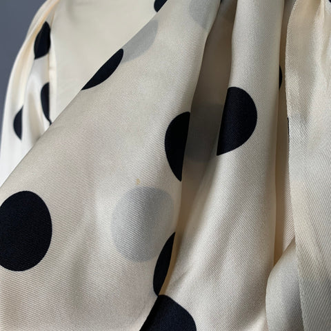 ZIMMERMANN Size S Beige Black Silk Polka Dot Bow Blouse