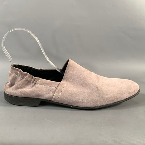 HAIDER ACKERMANN Size 8 Grey Lavender Suede Slip On Loafers