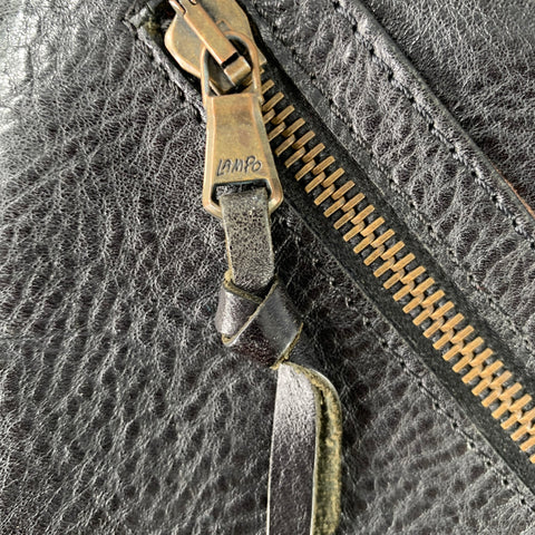 JOHN VARVATOS Black Leather Overlay Cross Body Bag