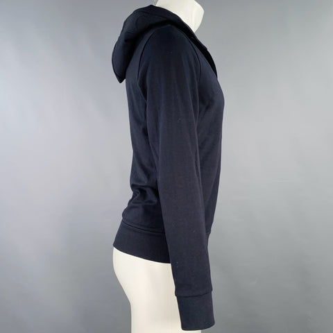 MONCLER Size S Navy Cotton Blend Hooded Jacket