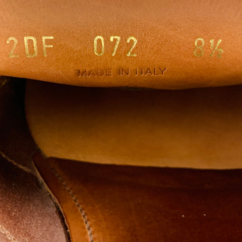 PRADA Size 9.5 Brown Leather Slip On Penny Loafers