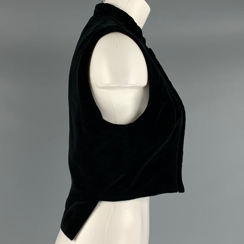 COMME des GARCONS 1988 Size S Black Cotton Velvet Double Breasted Vest