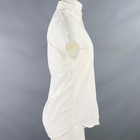 GANT Size S White Cotton Oxford One Pocket Short Sleeve Shirt