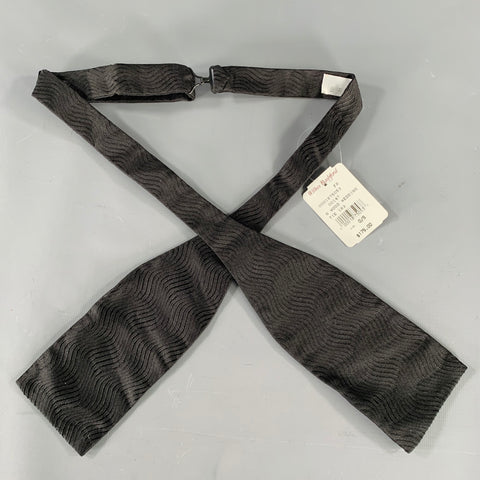 BRENDA KETT Black Jacquard Silk Bow Tie