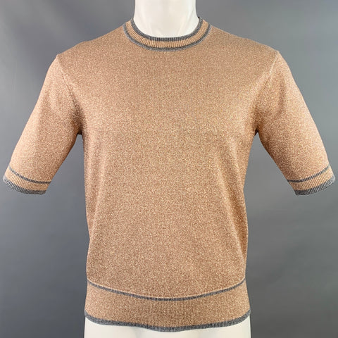 MARC JACOBS Size XS Rose Grey Metallic Viscose Blend Crew Neck Pullover