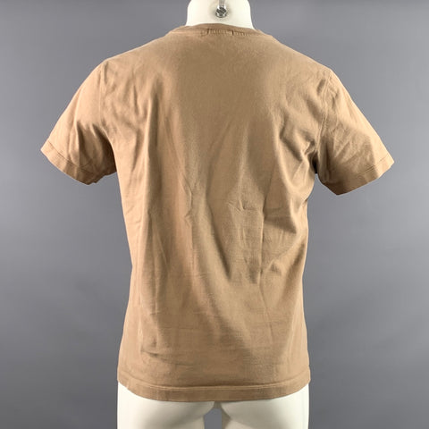 THEORY Size M Tan Solid Cotton Crew-Neck T-shirt
