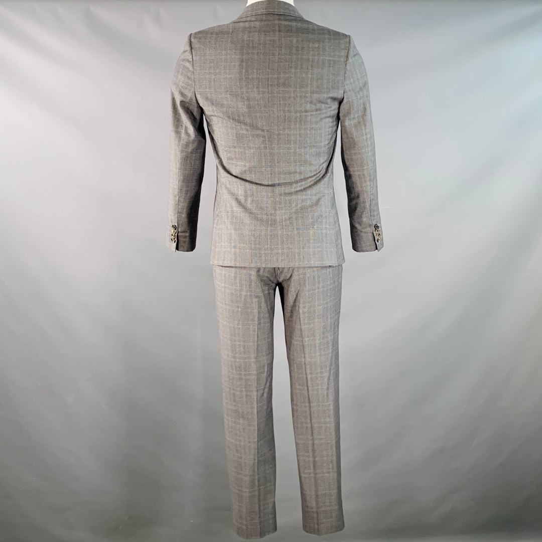 BAND OF OUTSIDERS Size 38 Regular Grey Glenplaid Wool Notch Lapel Suit