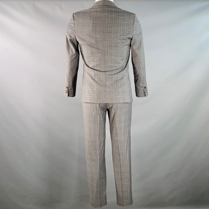 BAND OF OUTSIDERS Size 38 Regular Grey Glenplaid Wool Notch Lapel Suit