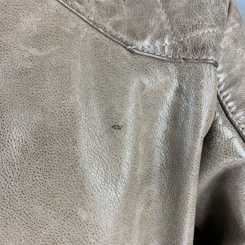 BELSTAFF Size 40 Grey Taupe Quilted Leather Motorcycle Jacket
