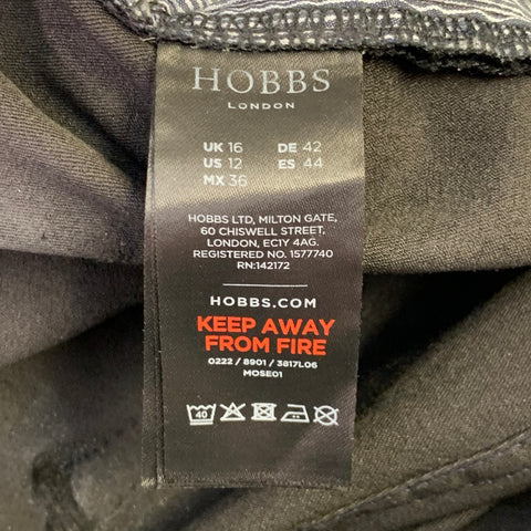 HOBBS LONDON Size 12 Black Cotton Blend Five Pockets Tapered Jeans