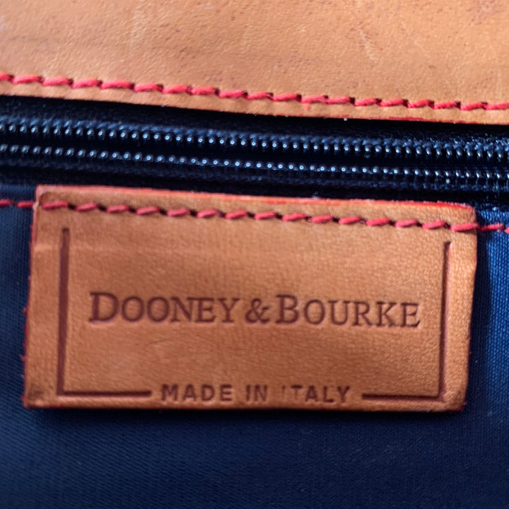 DOONEY & BOURKE Brown Leather Shoulder Bag Push Lock Handbag