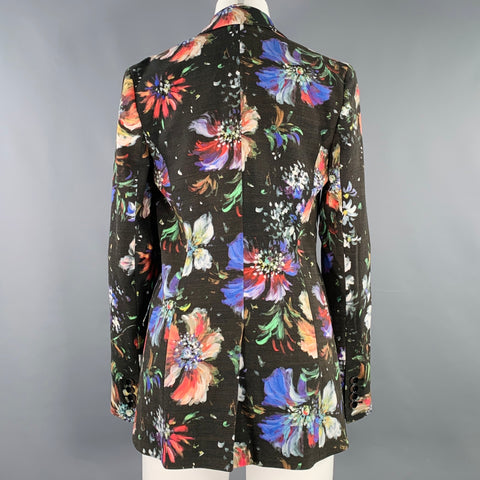 ROBERT GRAHAM Size 4 Black Multi Color Viscose Blend Jacket Blazer
