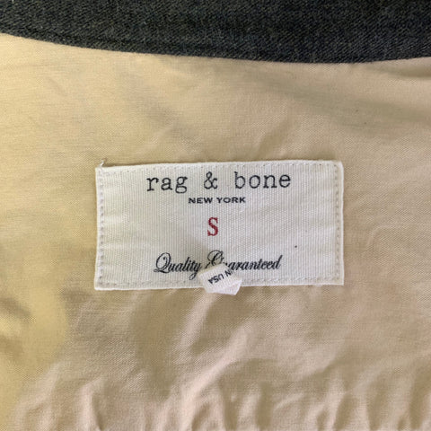RAG & BONE Size S Grey Cotton Pointed Collar Long Sleeve Shirt