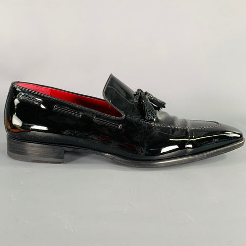 MAGNANNI Size 13 Black Patent Leather Tassels Loafers
